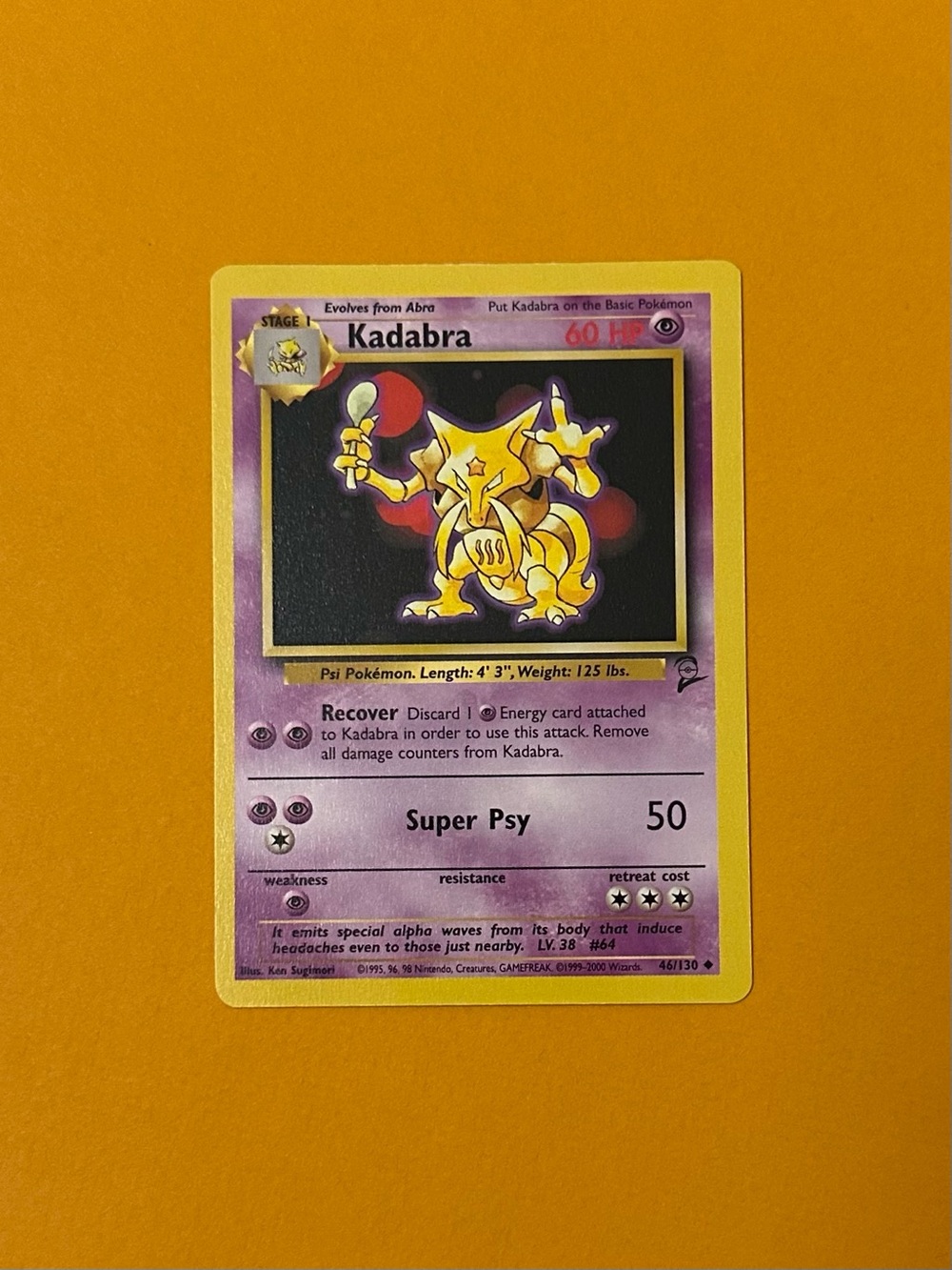 Kadabra Pokémon Card - 46/130 Base Set 2